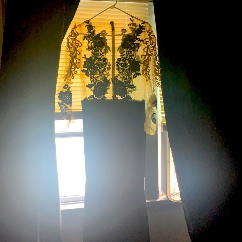 Black and Gold prom dress Hand Made